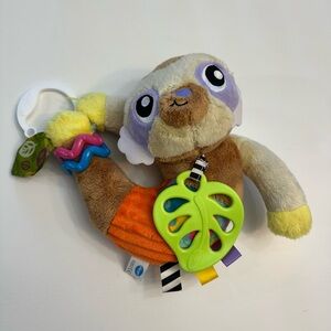 Colorful Sloth Baby Toy with Leaf Teether